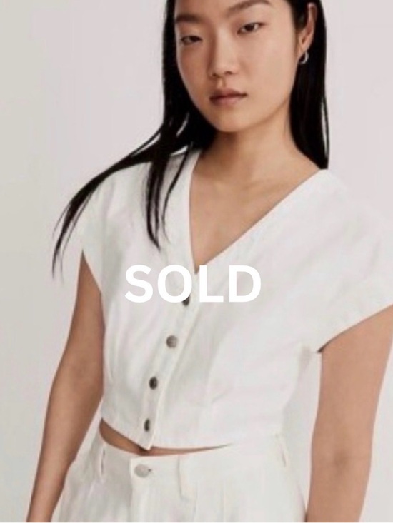 Madewell Tops - SOLD Madewell White Cropped Button-Down Shirt